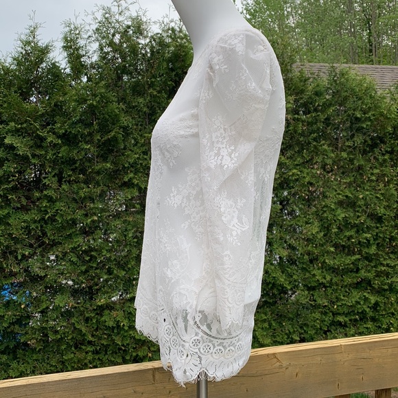 Massimo Dutti | Off white lace tee - Picture 2 of 8